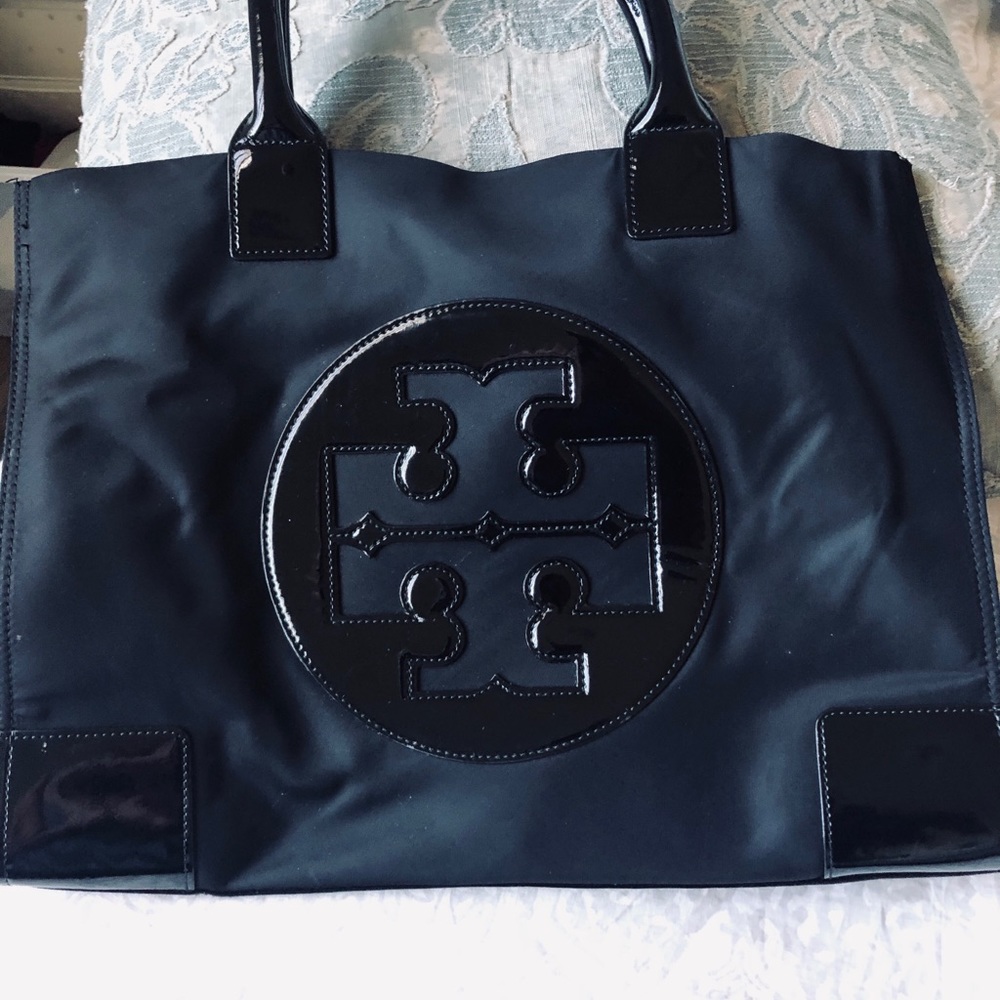 Authentic Tory Burch black nylon tote